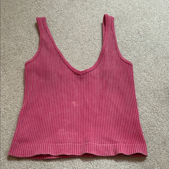 Aura | Tops | Aura Deep Pink Ribbed Tank Top | Poshmark